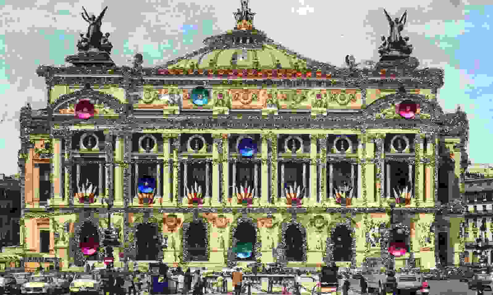 PARIS SCINTILLANT- L´OPERA Avec 8faux Brillants  Et Des Dorures Voitures Anciennes ( Floride?) IRIS N°221 - District 02