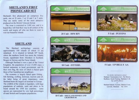 SHETLAND Set Of 5. Mint Cards Only 3.000 Ex * Lighthouse Phare Pony Horse Cheval Puffin Macareux Otter Loutre De Mer - Other - Europe