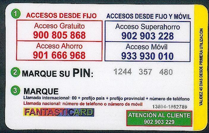 Phone Card - "FANTASTICARD" 5 &euro; - SPAIN-SPANIEN - SIEHE BILD! - Sonstige & Ohne Zuordnung