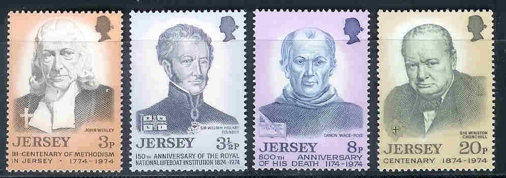 JERSEY 1974 MNH Stamp(s) Famous Persons 103-106 #4221 - Other & Unclassified