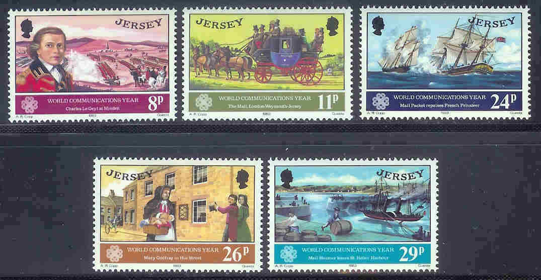 JERSEY 1983 MNH Stamp(s) World Communication 303-307 #4261 - Jersey