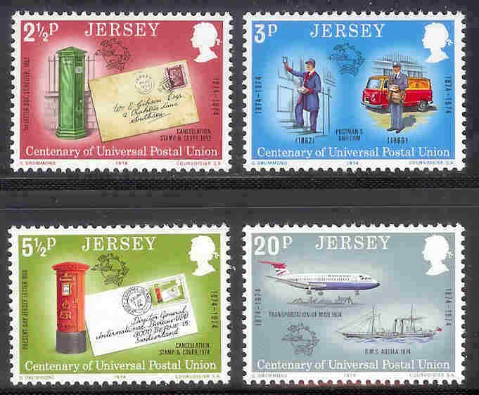 JERSEY 1974 MNH Stamp(s) U.P.U. 99-102 #4220 - U.P.U.