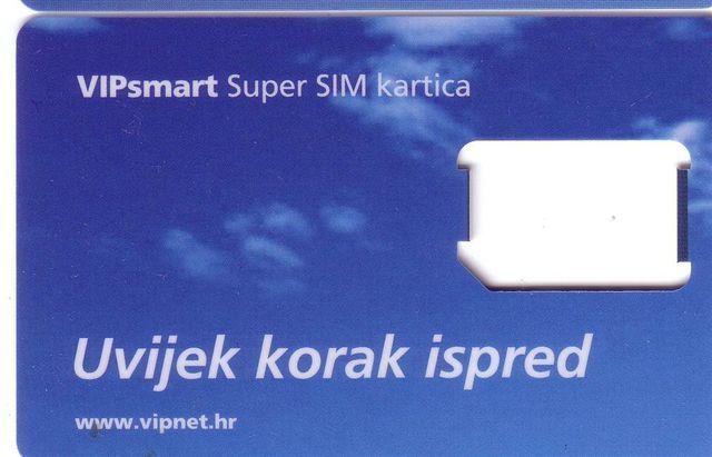 Croatian GSM SIM Card With Chip - Blue Card ( First Variante - See Picture ) - Telekom-Betreiber