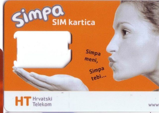 Croatian GSM SIM Card With Chip - Card With Girl + Kiss - Telecom Operators