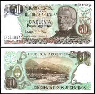 Argentina #314a, 50 Pesos Argentinos, ND (1983-85), UNC / NEUF - Argentine