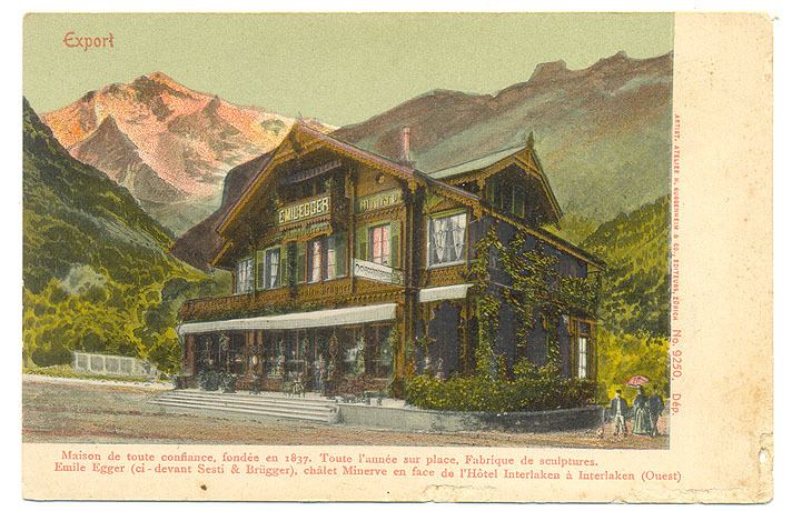 *CPA SUISSE INTERLAKEN/MAISON EMILE EGGER SCULTEUR/SESTI & BRUGGER*SUPERBE*A VOIR* - Brügg