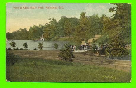 RICHMOND, IN - VIEW IN GLEN MILLER PARK - J.V. - TRAVEL IN 1909 - PUB BY S.H. KNOX & CO - - Otros & Sin Clasificación