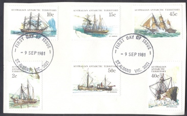 Australian Antarctic Territory 1981 FDC: Ships 'on Piece' - Sonstige & Ohne Zuordnung