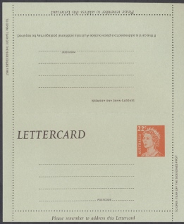 Australia: 1980 Lettercard 22c - Postwaardestukken