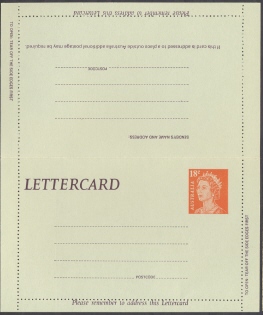 Australia: 1976 Lettercard 18c - Postwaardestukken