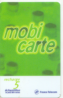 Recherge (mobicarte) 0,76 € 5 Unité - Kaarten Voor De Telefooncel (herlaadbaar)