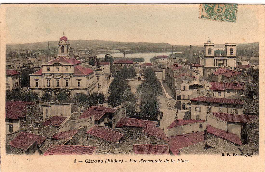 69 GIVORS Vue Générale, Vue D'ensemble De La Place Et De La Ville, Ed BF 5, 1905 - Givors