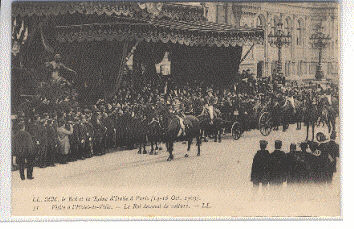 C1610-les Journées Italiennes 14/18-10-1903-visite à L´hotel De Ville, Le Roi Descend De Voiture - Evènements