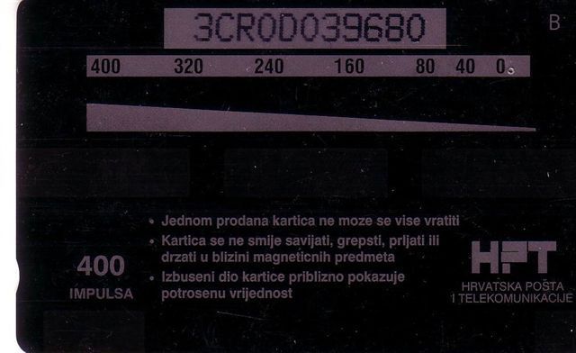 DUBROVNIK ( Saint Vlaho ) - Code 3CRO ( Croatie Old & Rare Magnetic Card GPT System ) - 400. Units - Kroatien