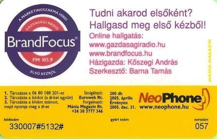 Hungary - Prepaid - Gazdasági Radio - Hongrie
