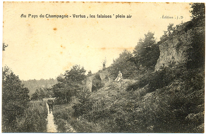 *CPA*CHAMPAGNE*VERTUS LES FALAISES PLEIN AIR* - Champagne-Ardenne