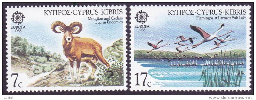 CEPT / Europa 1986 Chypre N° 652 Et 653 ** Protection De La Nature Et Environnement - 1986