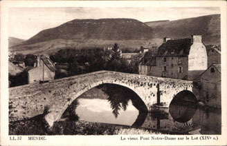 48 / Lozère - Jolie Cpsm 1952 : Mende Le Vieux Pont Notre-Dame Sur Le Lot (XIVe S.) - Mende