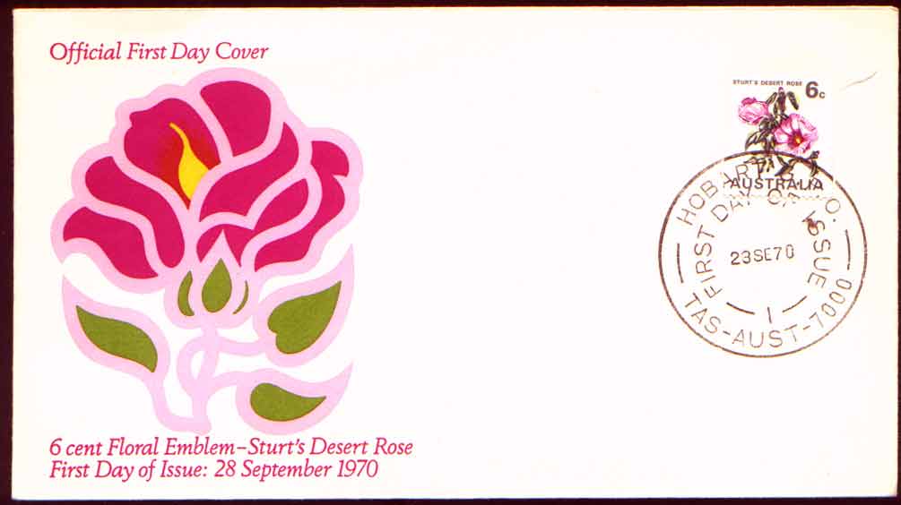 AUSTRALIE- FDC De 1970, Fleurs Rose - Rosen