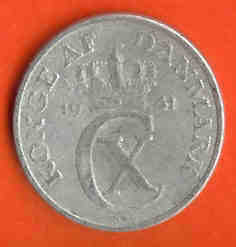 DENMARK 1942 5 Ore Zinc Cat.nr 843a  #293 - Denmark