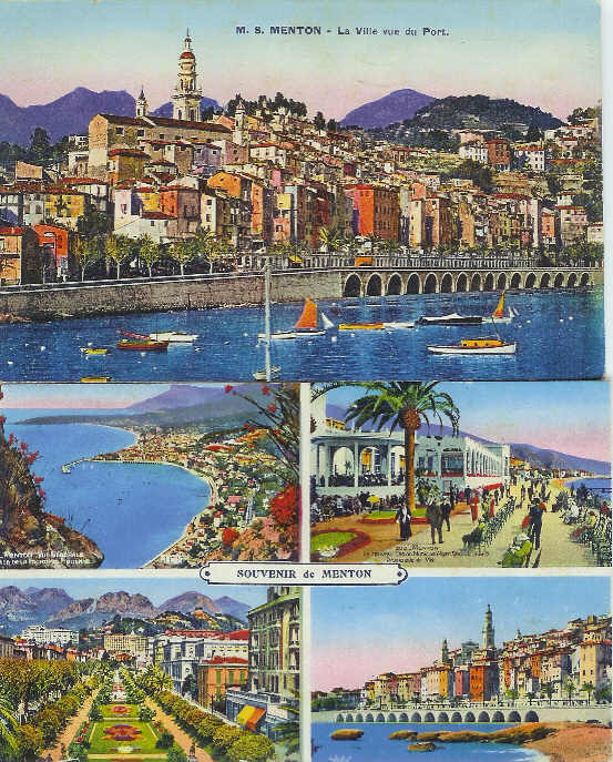 MENTON : Lot De 2 Belles Cartes Colorisées - Menton