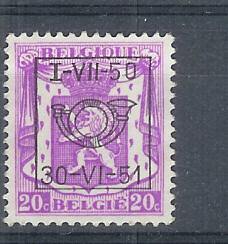 Série 39 Du 1/07/50 Au 30/06/51 (20c Sans Gomme) - Typo Precancels 1936-51 (Small Seal Of The State)