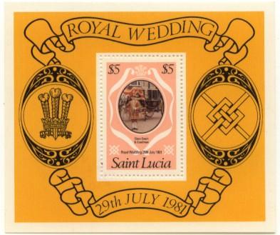 St-Lucia 1981 Yvertn°  Bloc 27 *** MNH Cote 4,50 €  Mariage Royal Prince Charles Et Lady Diana - St.Lucie (1979-...)