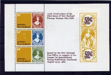 New-Zealand Nouvelle-Zealande 1980 Yvertn° Bloc 44 *** MNH Cote 8 € Premiers Timbres N-Z - Blocks & Sheetlets