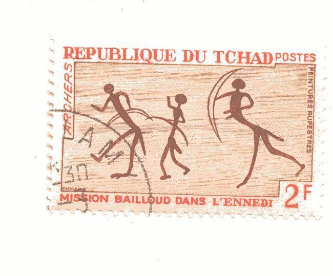 Tchad, Peintures Rupestres Tir A L'ar (archery) - Bogenschiessen