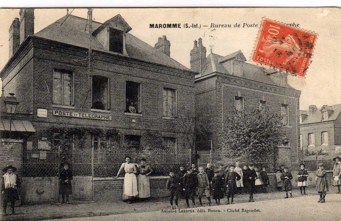 76 MAROMME Bureau De Poste & Télégraphe, Trés Animée, Enfants, Ed Lazarus, 1916 - Maromme