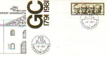 RSA 1981 Enveloppe Groot Constantia  #1454 - Vini E Alcolici