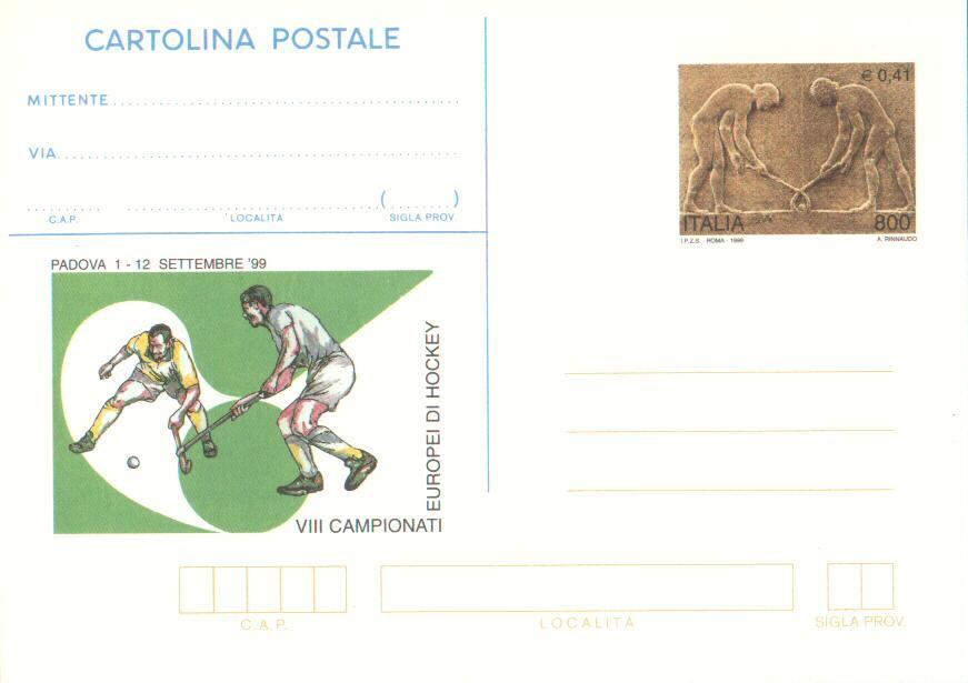 Entier Postal Sur Carte Postale Illustrée "Championnat D´Europe De Hockey" - Hockey (Field)