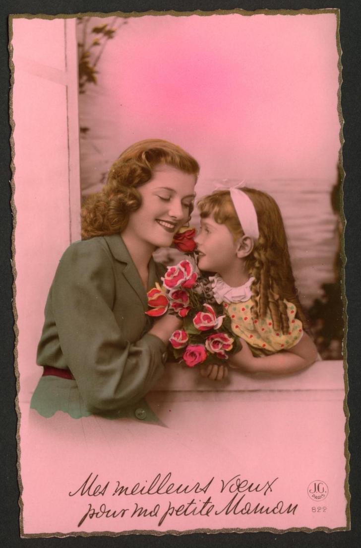 Fêtes Des Mères - CPA Rose  Voyagée Sous Enveloppe Datée De 1953 - Mother's Day