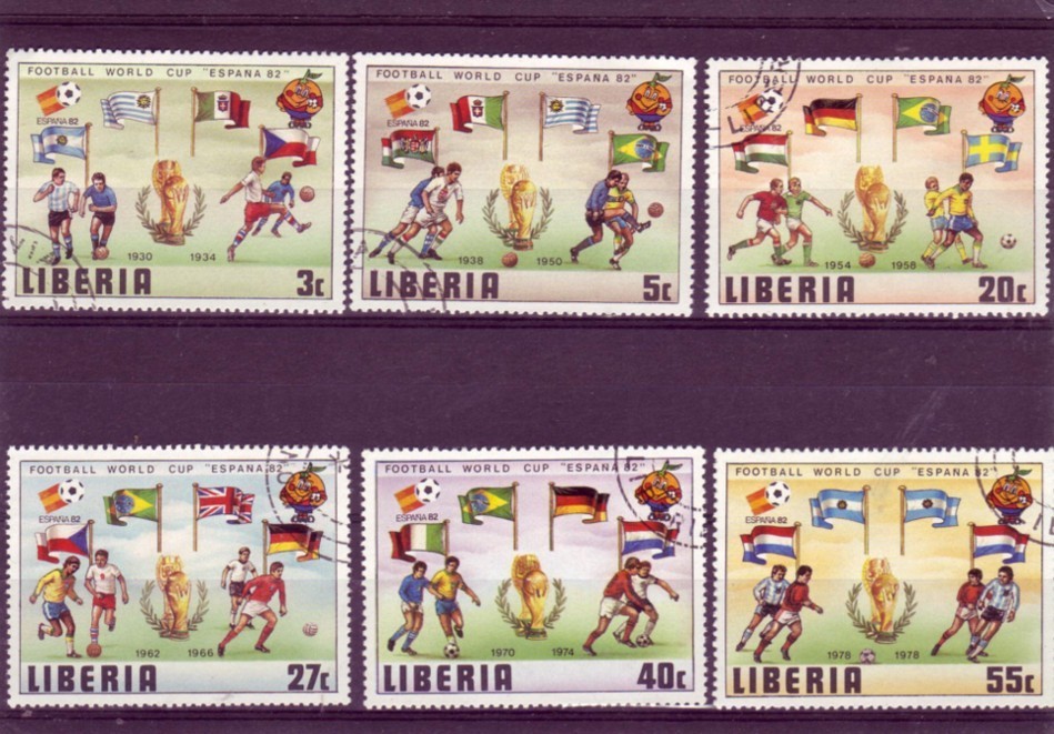 LIBERIA   N°886/91  Oblitere    Cup  1982     Football  Soccer  Fussball - 1982 – Espagne