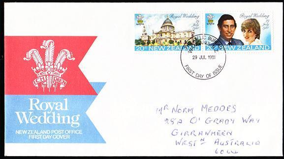 New Zealand 1981 FDC - Royal Wedding Of Charles And Diana - Joined Pair - Other & Unclassified