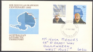 Australian Antarctic Territory FDC - Sir Douglas Mawson Centenary - Sonstige & Ohne Zuordnung