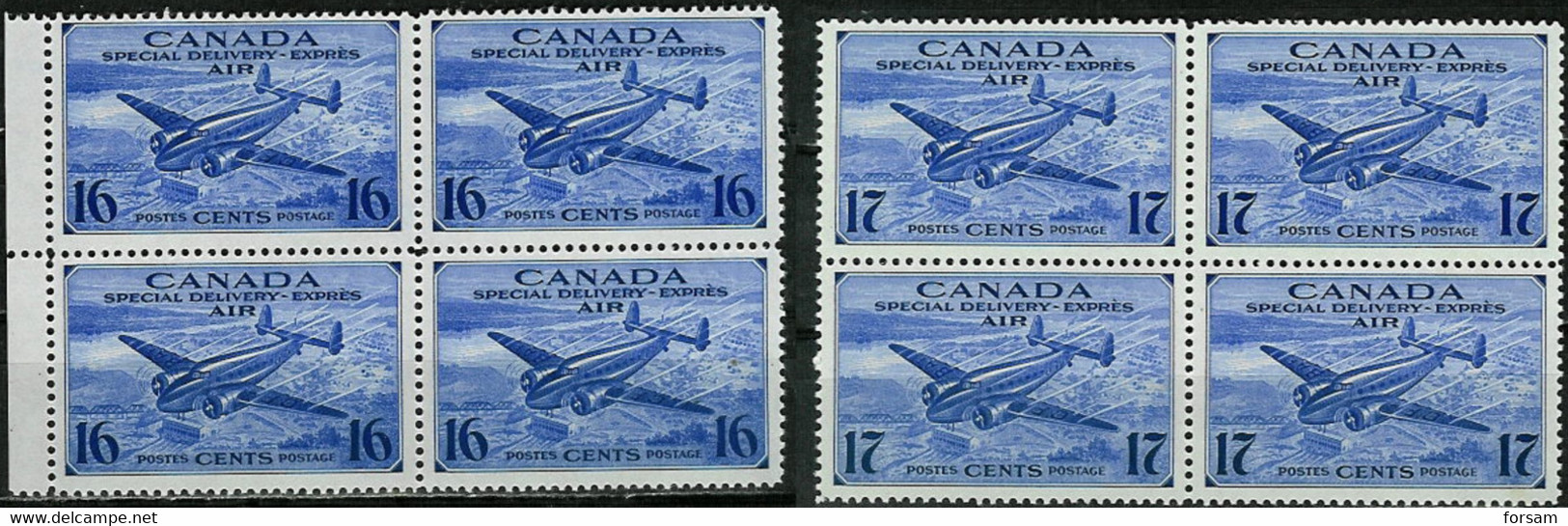 CANADA..1942..Michel # 233-234...MLH... BLOCKs Of FOUR...MiCV - 36 Euro. - Unused Stamps