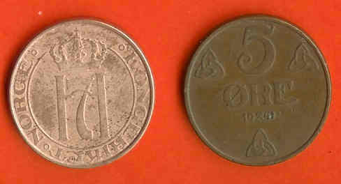 NORWAY 1940-41 5 Ore Bronze KM 368 C349 - Norway