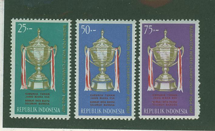 AU0165 Badminton Thomas Cup 392 à 394 Indonesie 1964 Neuf ** - Bádminton