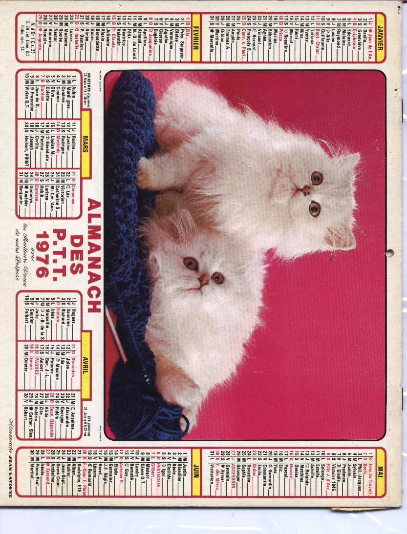 CALENDRIER PTT 1976 LAVIGNE - Groot Formaat: 1981-90