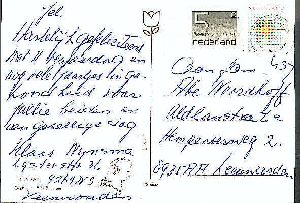 CP (Postkarte) FRIESLAND - 1989 - MIT Briefmarke, Ca. 15 Cm X 10 Cm, Siehe Foto, Gebraucht. - Autres & Non Classés