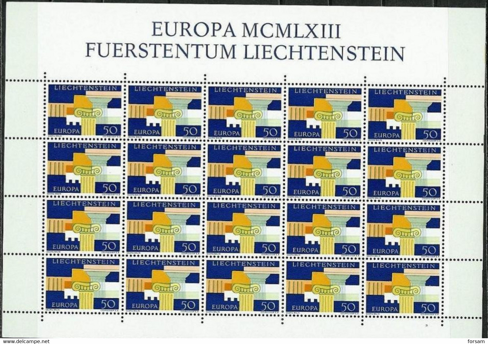 LIECHTENSTEIN..1963..Mich El  #  431...MNH..MiCV - 25 Euro. - Unused Stamps