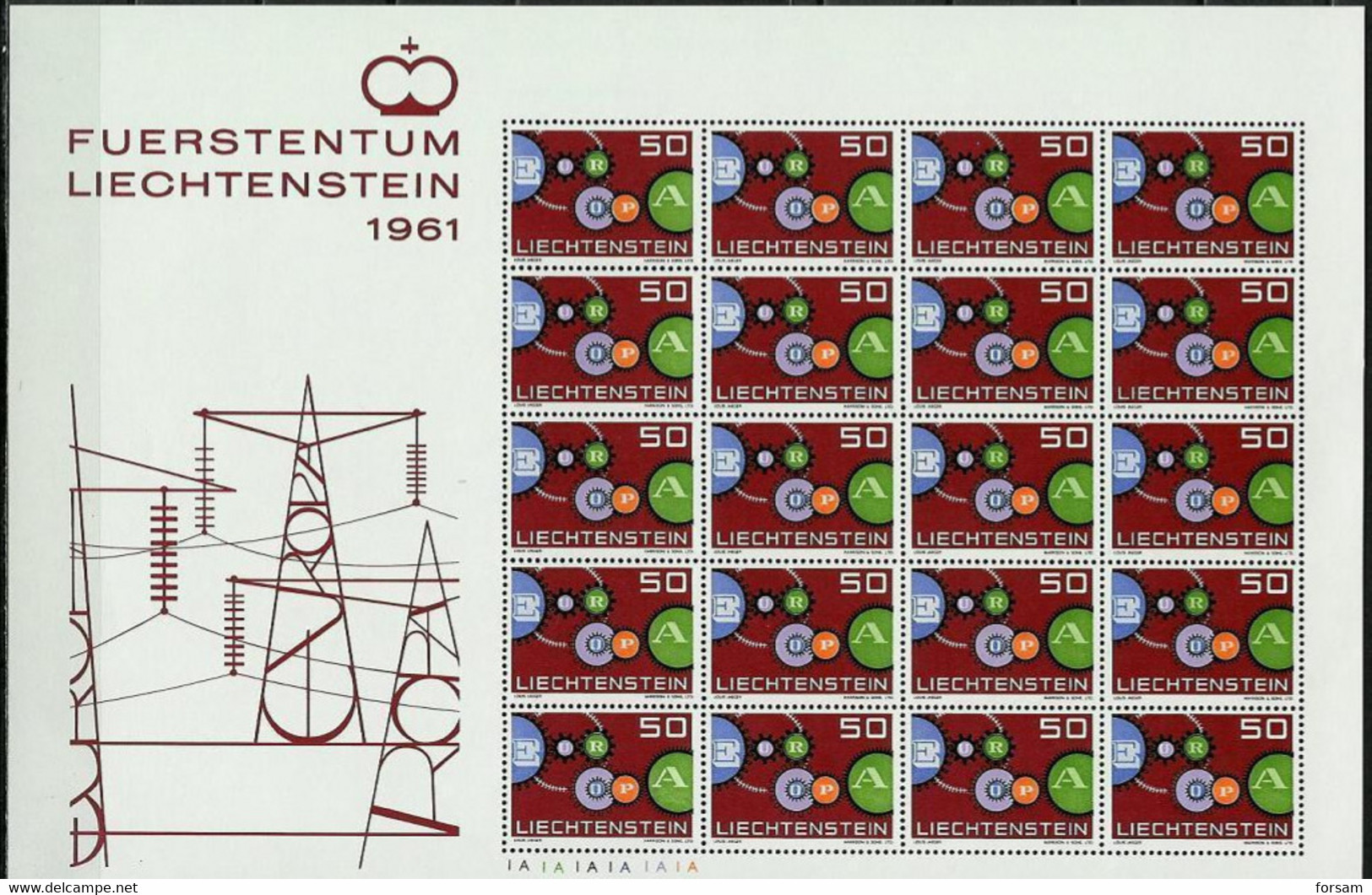 LIECHTENSTEIN..1961..Mich El  #  414...MNH...MiCV - 12 Euro. - Unused Stamps