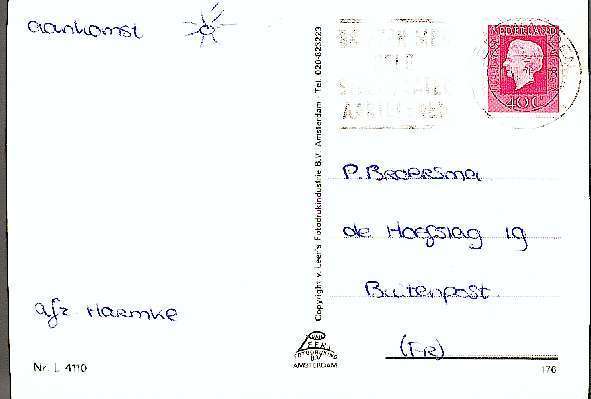 CP (Postkarte) AMELAND - DE AVONDBOOT - 21-06-1976 - MIT Briefmarke, Ca. 15 Cm X 10 Cm, Siehe Foto, Gebraucht. - Ameland