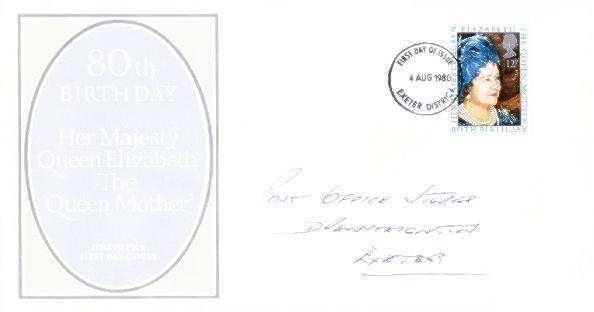 U.K. 1980 FDC: 80th Birthday Queen Mother - Unclassified