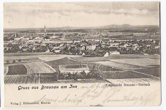 AK BRAUNAU OÖ "Gruss Aus..." 1900 D*395 - Braunau