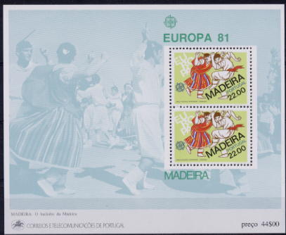 Europa Cept - 1981 - Portugal Açores Madère  3 Blocs-feuillets ** - 1981