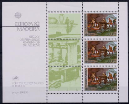 Europa Cept - 1982 - Portugal Açores Madère  3 Blocs-feuillets ** - 1982