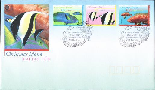 Christmas Island 1997 FDC: Marine Life - Fish - Christmaseiland