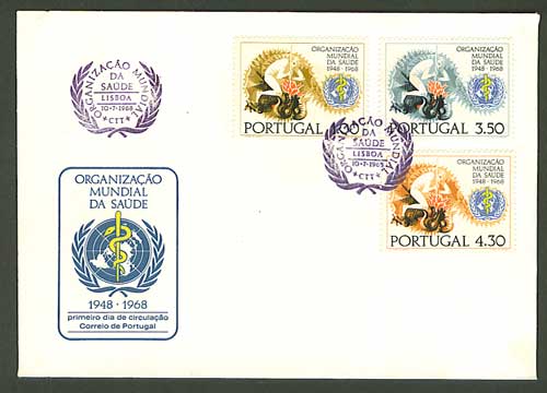 Portugal 1968 FDC Organisation Mondiale De La Santé OMS  Yvert 1038-40 World Health Organization WHO 1968 FDC - OMS